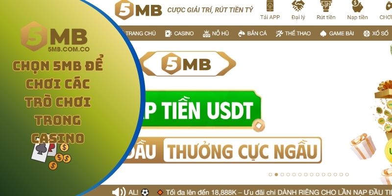 Chọn 5MB để chơi các trò chơi trong casino hiệu quả