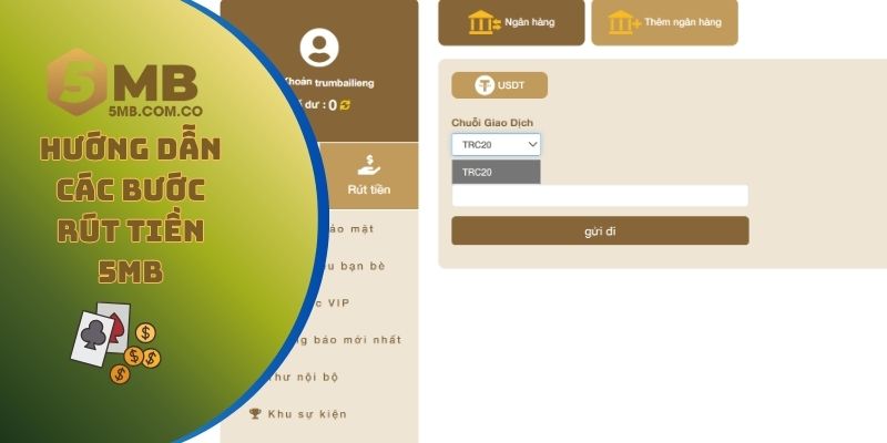 Hướng dẫn các bước rút tiền 5MB chuẩn, nhanh chóng
