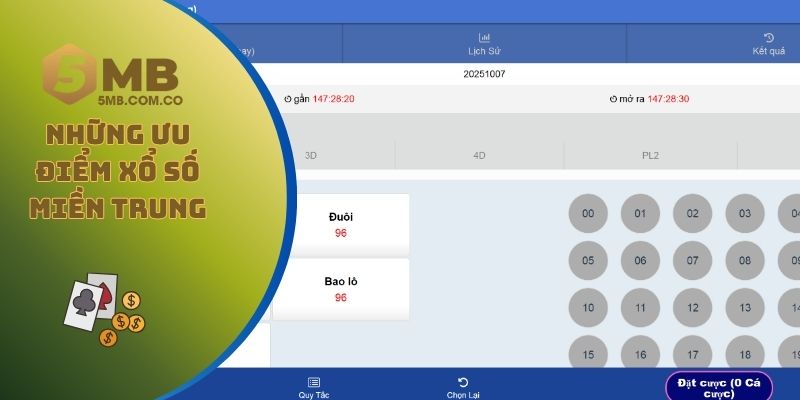 Những ưu điểm vượt trội của sảnh game xổ số miền Trung